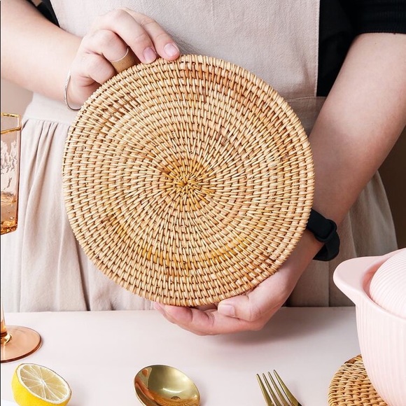 Other - Boho Wicker Rattan hot pads/mini place mats.